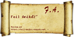 Feil Anikó névjegykártya