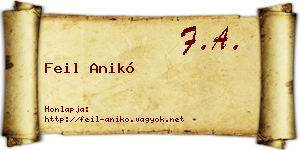 Feil Anikó névjegykártya